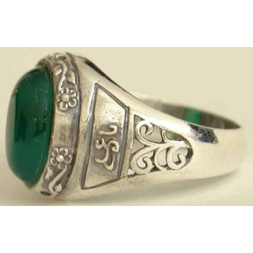 Iran Islam Shia YA ALI Natural Chrysoprases Green Agate Aqeeq Aqiq Sterling Silver 925 Ring Iran Islam Shia YA ALI Natural Chrysoprases Green Agate Aqeeq Aqiq Sterling Silver 925 Ring