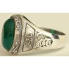 Iran Islam Shia YA ALI Natural Chrysoprases Green Agate Aqeeq Aqiq Sterling Silver 925 Ring