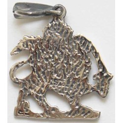 Iran National Lion and Sun Emblem Sterling Silver 925 Pendant Necklace