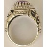 Iran Islam Shia Imam ALI-ON MA' AL-HAQQ Natural Amethyst Sterling Silver 925 Ring