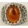 Iran Islam Shia Imam Ali Name Natural Yamani Yemeni Agate Aqeeq Aqiq Sterling Silver 925 Ring