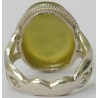 Iran Islam Quran Ayah Alaysa Allahu bikafin AAabdahu carved on Natural Yellow Agate Sterling Silver 925 Ring