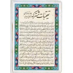 Iran Islam Shia Double-Sided Taqibaat of Daily Namaz Salaat Packet Size Dua Cards inside Soft Plastic