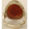 Iran Islam Shia Quranic Ayat Al-Kursy Engraved on Agate Aqeeq Aqiq Akik Sterling Silver 925 Ring