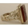 Iran Islam Shia "O Allah the Fulfiller of all needs" Zikr Engraved on Natural Agate Aqeeq Sterling Silver 925 Ring