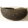 Iran Islam Shia followers of Imam Ali Dervish Sufi Hand-Made Wooden Kashkul Bowl With Nice Carved Calligraphy of the Holy Names