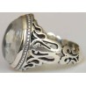 Iran Islam Shia Ya Ali Madad Engraved on the back of Natural Durr Clear Gemstone Sterling Silver 925 Ring