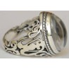 Iran Islam Shia Ya Ali Madad Engraved on the back of Natural Durr Clear Gemstone Sterling Silver 925 Ring