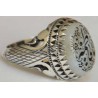 Iran Islam Shia YA FATIMAH in Nice Arabic Calligraphy Engraved on White Aqate Aqeeq Aqiq Akik Sterling Silver 925 Ring