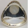 Iran Islam Shia YA FATIMAH in Nice Arabic Calligraphy Engraved on White Aqate Aqeeq Aqiq Akik Sterling Silver 925 Ring