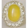 Iran Natural Yellow Agate Aqeeq Aqiq Silver 900 Lady's Ring