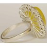 Iran Natural Yellow Agate Aqeeq Aqiq Silver 900 Lady's Ring