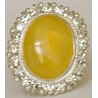Iran Natural Yellow Agate Aqeeq Aqiq Silver 900 Lady's Ring