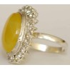Iran Natural Yellow Agate Aqeeq Aqiq Silver 900 Lady's Ring