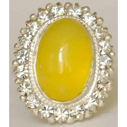 Iran Natural Yellow Agate Aqeeq Aqiq Silver 900 Lady's Ring