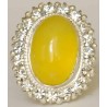 Iran Natural Yellow Agate Aqeeq Aqiq Silver 900 Lady's Ring