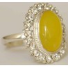 Iran Natural Yellow Agate Aqeeq Aqiq Silver 900 Lady's Ring