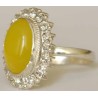 Iran Natural Yellow Agate Aqeeq Aqiq Silver 900 Lady's Ring
