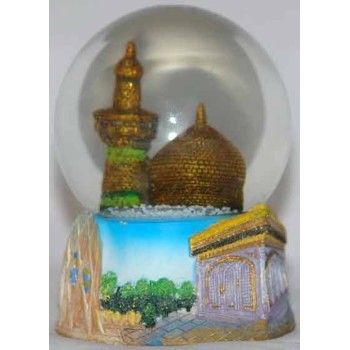 Iran Islam Shia Mashhad Imam Reza Holy Shrine with Hand-Painted 3D Thick Pictures Desk / Table Decoration Water Ball