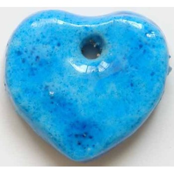 Iran Persian Mysterious Sciences Charm Talisman Heart Shape Blue-Turquoise Ceramic KHARMOHREH