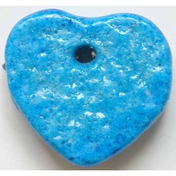 Iran Persian Mysterious Sciences Charm Talisman Heart Shape Blue-Turquoise Ceramic KHARMOHREH