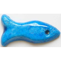 Iran Persian Mysterious Sciences Charm Talisman Fish Shape Blue-Turquoise Ceramic KHARMOHREH