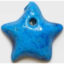 Iran Persian Mysterious Sciences Charm Talisman Star Shape Blue-Turquoise Ceramic KHARMOHREH