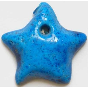 Iran Persian Mysterious Sciences Charm Talisman Star Shape Blue-Turquoise Ceramic KHARMOHREH