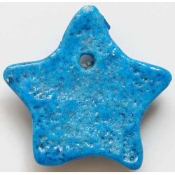 Iran Persian Mysterious Sciences Charm Talisman Star Shape Blue-Turquoise Ceramic KHARMOHREH