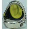 Iran Islam Shia Sharaf e Shams Engraved on Natural Yellow Agate Sterling Silver 925 Ring