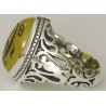 Iran Islam Shia Sharaf e Shams Engraved on Natural Yellow Agate Sterling Silver 925 Ring