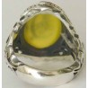 Iran Islam Shia Sharaf e Shams Engraved on Natural Yellow Agate Sterling Silver 925 Ring