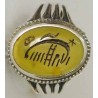 Iran Islam Shia Sharaf e Shams Engraved on Natural Yellow Agate Sterling Silver 925 Ring