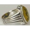 Iran Islam Shia Sharaf e Shams Engraved on Natural Yellow Agate Sterling Silver 925 Ring