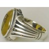 Iran Islam Shia Sharaf e Shams Engraved on Natural Yellow Agate Sterling Silver 925 Ring