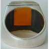 IRAN Persia Shah Pahlavi Lion & Sun Shiro Khorshid Natural Agate Aqeeq Aqiq Akik Silver 925 Ring