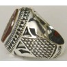 Iran Islam Shia Ya Ali Madad Engraved in Nice Arabic Calligraphy on Natural Agate Aqeeq Aqiq Sterling Silver 925 Ring
