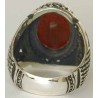 Iran Islam Shia Ya Ali Madad Engraved in Nice Arabic Calligraphy on Natural Agate Aqeeq Aqiq Sterling Silver 925 Ring