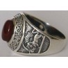 IRAN Persia Shah Pahlavi Lion & Sun Shiro Khorshid & Zoroastrian Farvahar Wing Agate Silver 925 Ring
