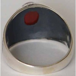 IRAN Persia Shah Pahlavi Lion & Sun Shiro Khorshid & Zoroastrian Farvahar Wing Agate Silver 925 Ring