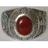 IRAN Persia Shah Pahlavi Lion & Sun Shiro Khorshid & Zoroastrian Farvahar Wing Agate Silver 925 Ring