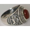IRAN Persia Shah Pahlavi Lion & Sun Shiro Khorshid & Zoroastrian Farvahar Wing Agate Silver 925 Ring