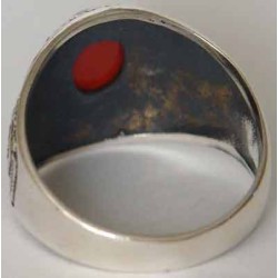 IRAN Persia Shah Pahlavi Lion & Sun Shiro Khorshid & Zoroastrian Farvahar Wing Agate Silver 925 Ring