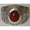 IRAN Persia Shah Pahlavi Lion & Sun Shiro Khorshid & Zoroastrian Farvahar Wing Agate Silver 925 Ring