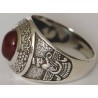 IRAN Persia Shah Pahlavi Lion & Sun Shiro Khorshid & Zoroastrian Farvahar Wing Agate Silver 925 Ring