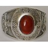 IRAN Persia Shah Pahlavi Lion & Sun Shiro Khorshid & Zoroastrian Farvahar Wing Agate Silver 925 Ring