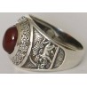 IRAN Persia Shah Pahlavi Lion & Sun Shiro Khorshid & Zoroastrian Farvahar Wing Agate Silver 925 Ring