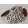 IRAN Persia Shah Pahlavi Lion & Sun Shiro Khorshid & Zoroastrian Farvahar Wing Agate Silver 925 Ring