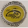 Iran Islam Shia Sharaf e Shams Engraved on Natural Yellow Agate Sterling Silver 925 Ring
