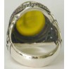 Iran Islam Shia Sharaf e Shams Engraved on Natural Yellow Agate Sterling Silver 925 Ring